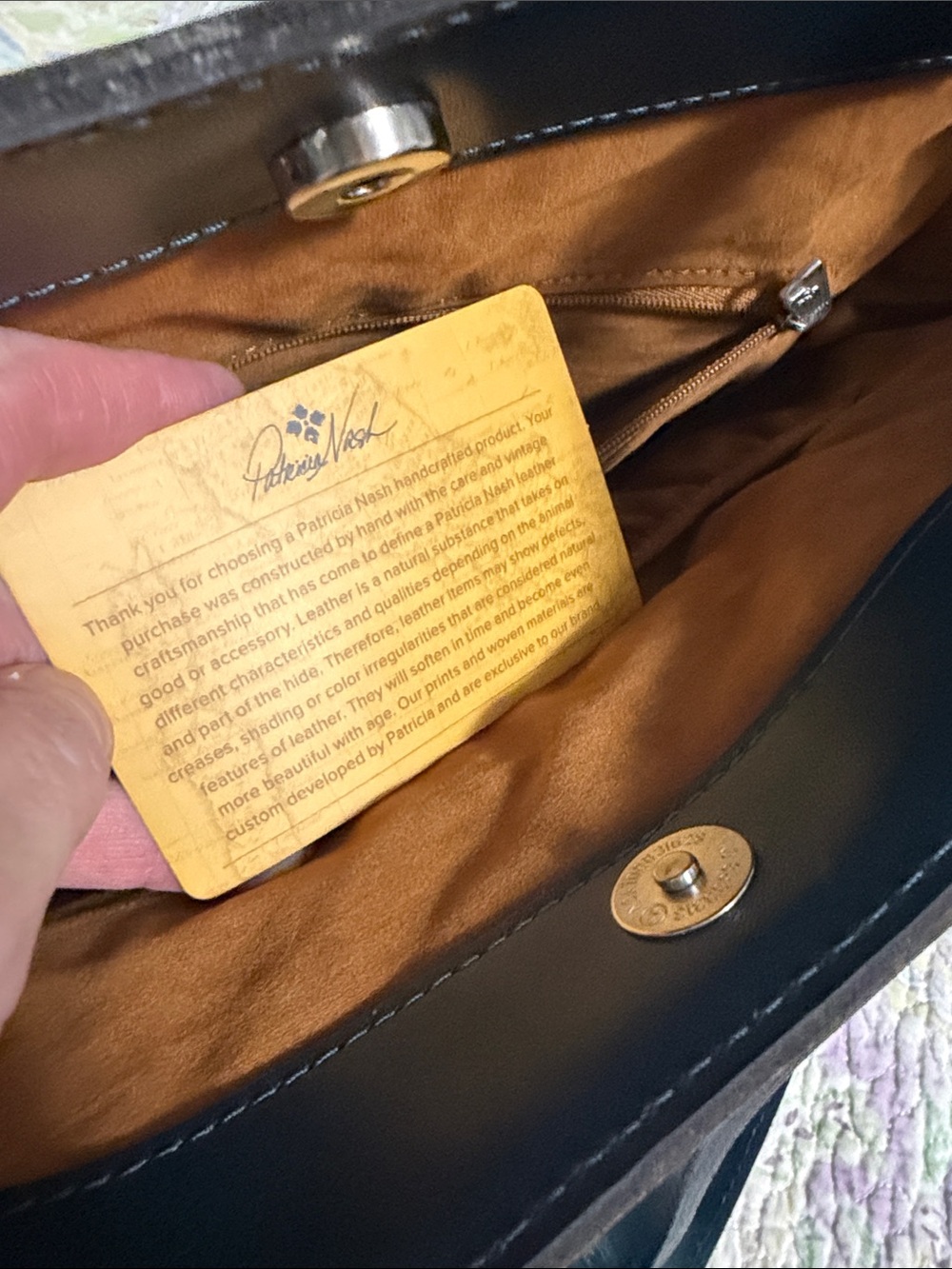 Patricia Nash Vintage Veg tan Everton tote Lapis P970333 NEW with Dust cover - Picture 7 of 16